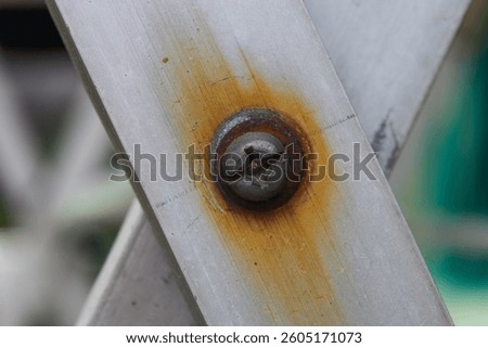 Close up Macro Shot of Rusty Screw Texture on Metal Surface Revealing Wear and Age