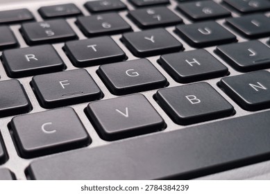 Close Up Macro View of Computer Keyboard Keys