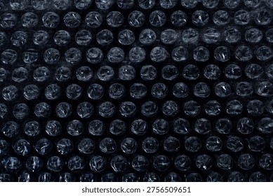 Close up macro view of plastic bubble wrap bubbles for fragile item protection