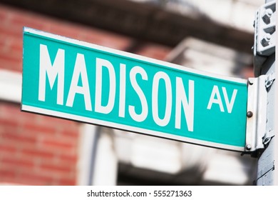 Close Up Of Madison Avenue Sign