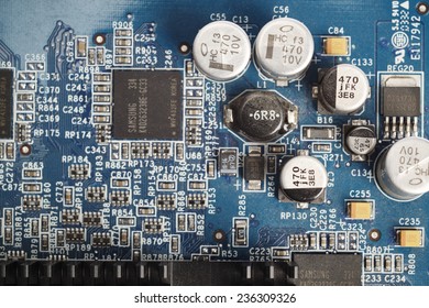 close up mainboard computer