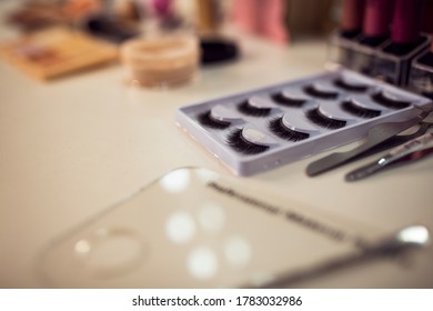 Close Up Of Make Up Objects On Table