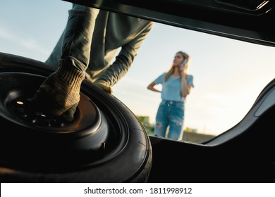 Female Hand On Tyre High Res Stock Images Shutterstock