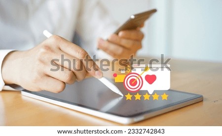 close up man hand using smartphone to use search engine optimization (SEO) tools for finding customer or promote and advertise about content online for b2b marketing technology and business concept