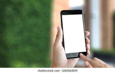 Close up man hands using smart phone Technology and phone technology trends