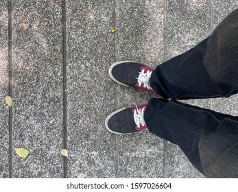 Close Man Leg On Road Stock Photo 1597026604 | Shutterstock