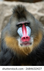 Close up of a Mandrill monkey	