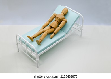 Close up of a mannequin on the bed. - Shutterstock ID 2255482875