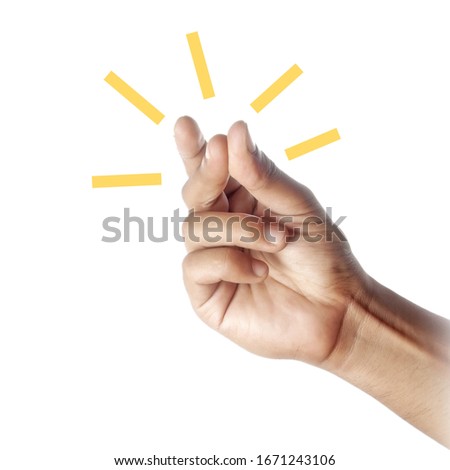 close up of man's hand snapping his fingers