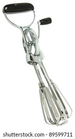 Close Up Manual Hand Crank Egg Beater Over White