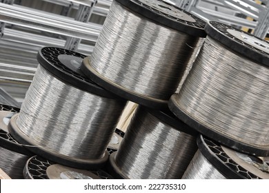 Close Up Of Many Steel Wire Coil