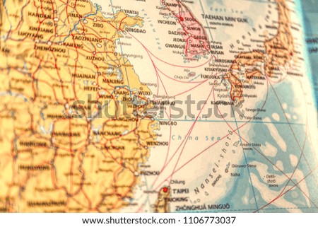 Close up Map of China