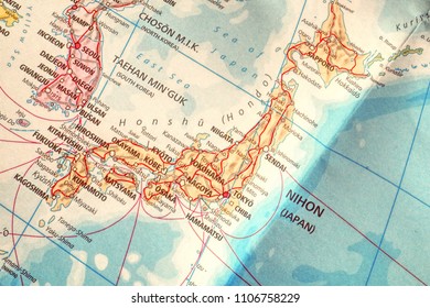 Close Map Japan Stock Photo 1106758229 | Shutterstock