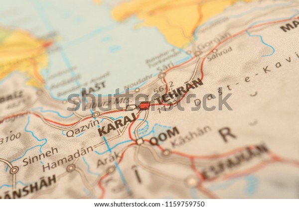 Close Map Middle East Countries Stock Photo (Edit Now) 1159759750