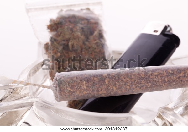 Close Marijuana Joint Made Translucent Rolling Stock Photo 301319687 ...