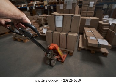 Close up of master preparing boxes for delivery