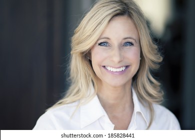 Close Up Of A Mature Woman Smiling