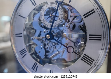close up of mechanical clock
