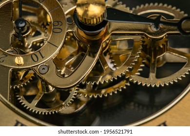 Close Mechanisms Gears Gold Watch Clock Stock Photo 1956521791 ...