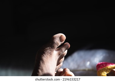 Close Up Of Men Leg Fingers Stock Images.