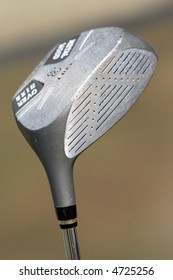 Close Up Of Metal Golf Club Driver Head