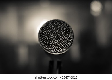 Close up of microphone.