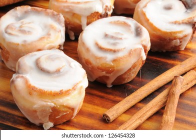 Close Up Of Mini Cinnamon Rolls