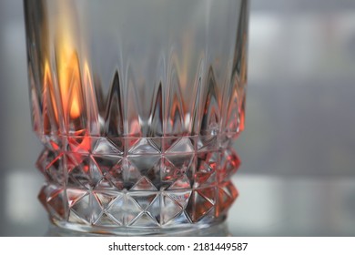 Close Up Minimalist Crystal Glass Reflective Surface