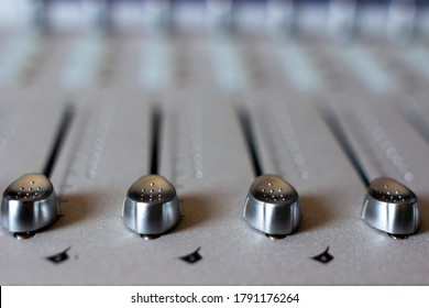 Close Up Of A Mixing Console / Digital Audio Workstation Controller