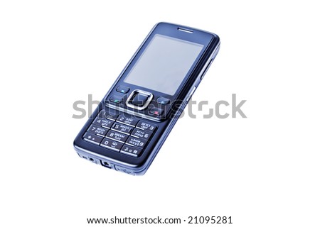 close up mobile phone isolated on white