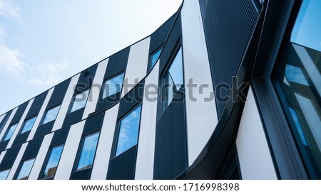 Close up modern building facade.