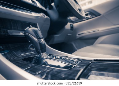 Close Up Of Modern Car Interior, Color Tone Process