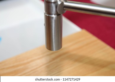 Close Up Of Modern Kitchen Faucet And Sin