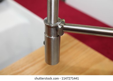 Close Up Of Modern Kitchen Faucet And Sin