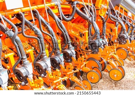 Close up of modern planter machine.