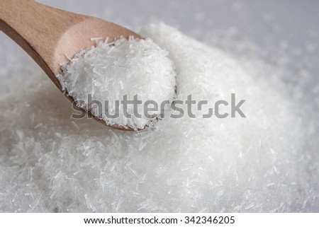 Close up of  mono sodium glutamate high sodium