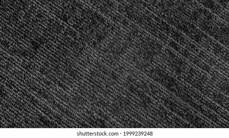 Close Up Of Monochrome Of Black And Grey Carpet Texture Background For Interior Flooring Material. Office Carpet Background. Luxury Polypropylene And Polyester Rug.