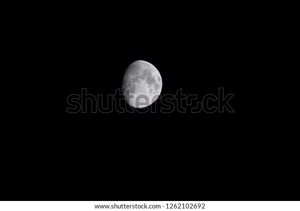 Close up Moon at night.\
Craters