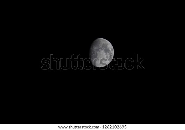 Close up Moon at night.\
Craters