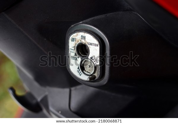 close up of motorcycle lock plug, used for\
automotive news