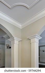 Close Up Of Moulding In New Construction Home