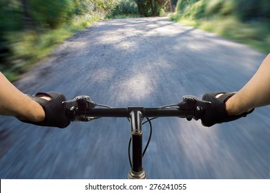 Close Up Of A Mountain Bike At High Speed