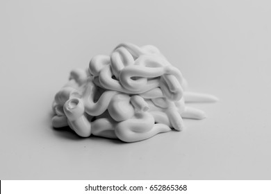 Close up of movement of cosmetic cream texture isolated white background.
