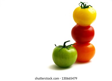 Close Up Of Multicolored Tomatoes