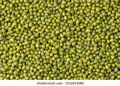 Close up Mung beans or Vigna radiata seeds top view background 