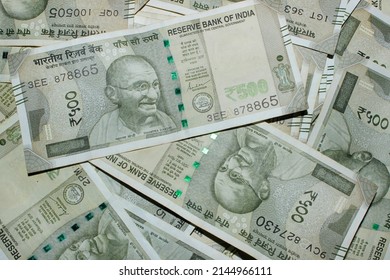 close up New 500 rupees Indian currencies background