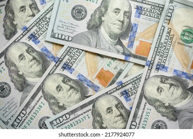 Close New Hundred Dollar Bill Macro Stock Photo 2177924077 