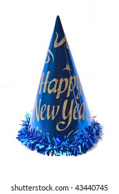 Close Up Of New Year Hat On White Background