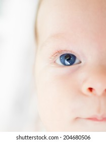 Close Up Of Newborn Baby Eye.