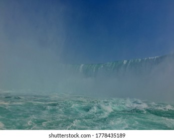 Close Up Of Niagra Falls From A Boat Tour